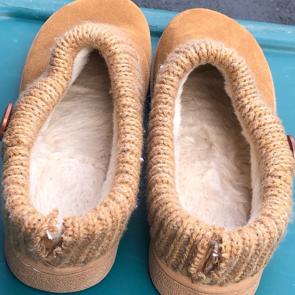 Cabela's Shoes Cabelas Womens Tan Suede Shearling Lined Low Back